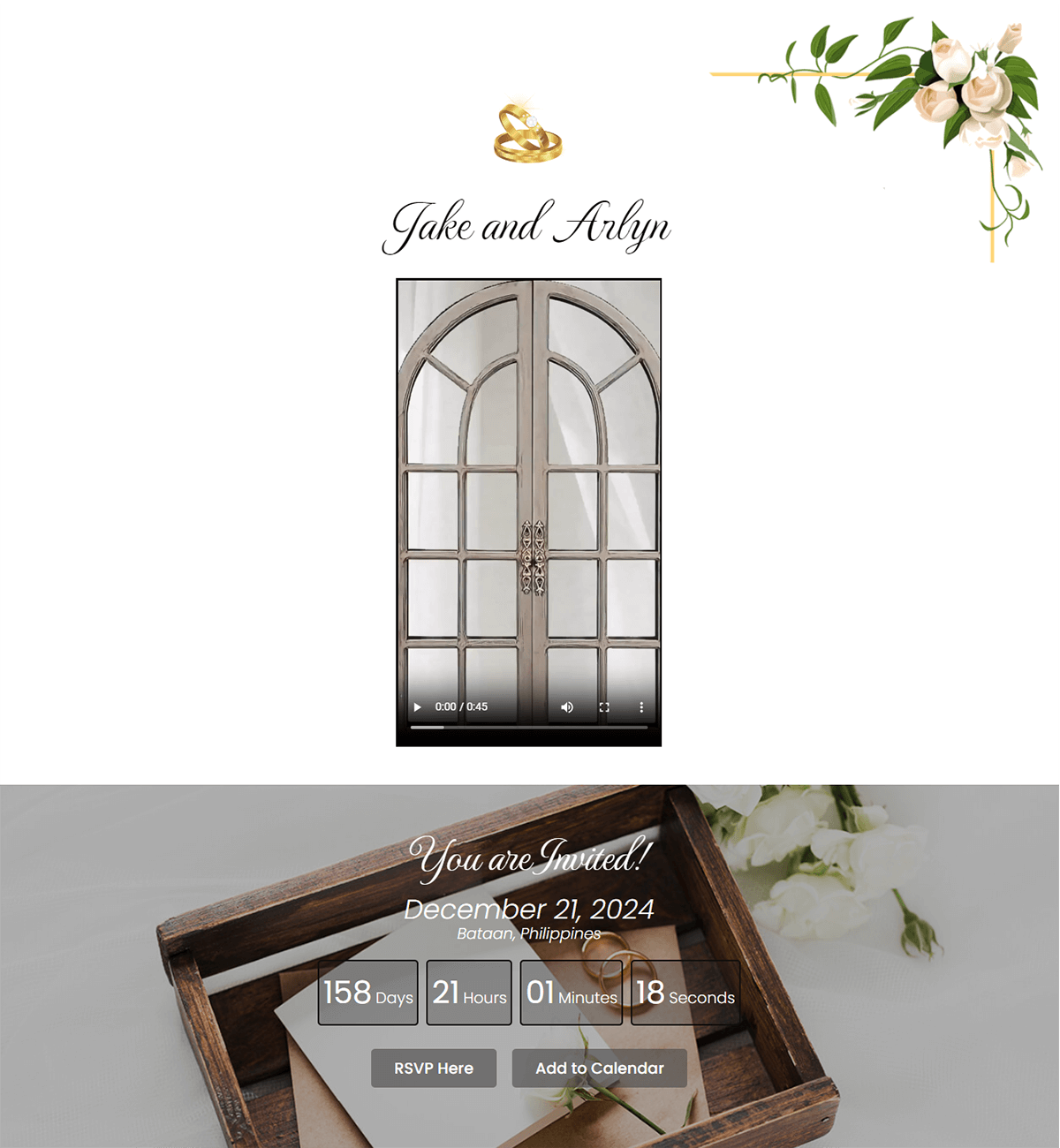 Wedding website template 1